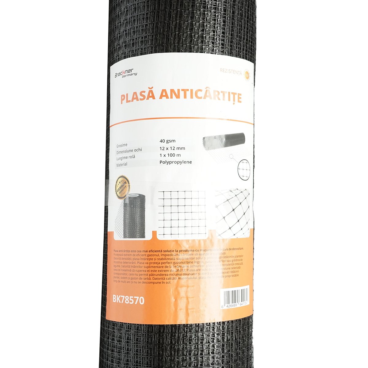 Plasa anti cartita 40g, 1x100m cu ochi 12x12mm Breckner Germany